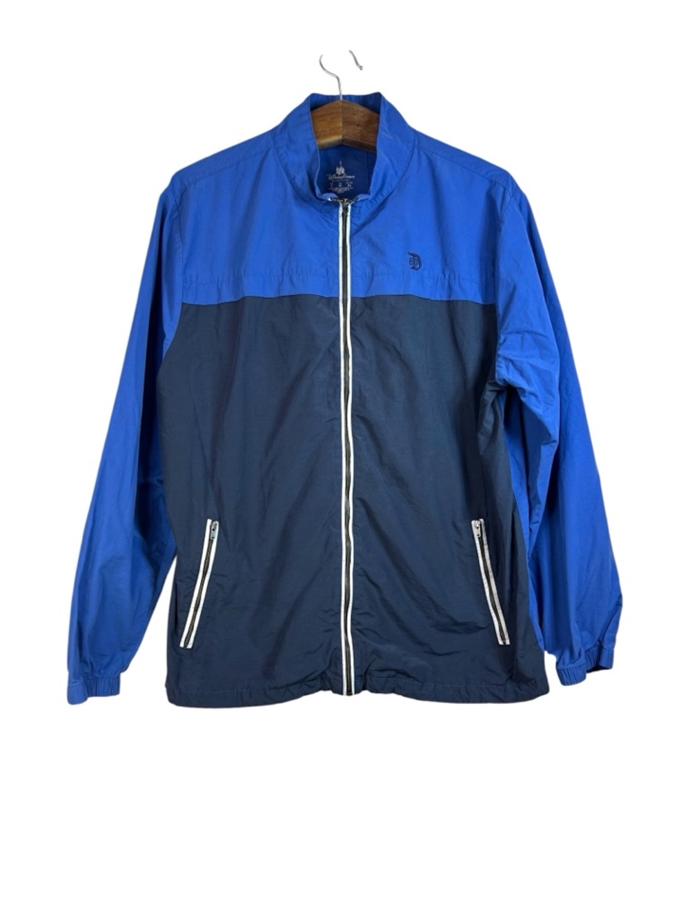 Disney Parks Resort Blue 60th Anniversary Full Zip Windbreaker Jacket Mens Sz L